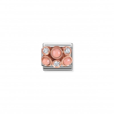 Composable Classic Link 9K Gold pink Coral Cluster