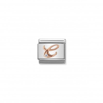 Composable Classic Link Letter C in Rose Gold and Cubic Zirconia