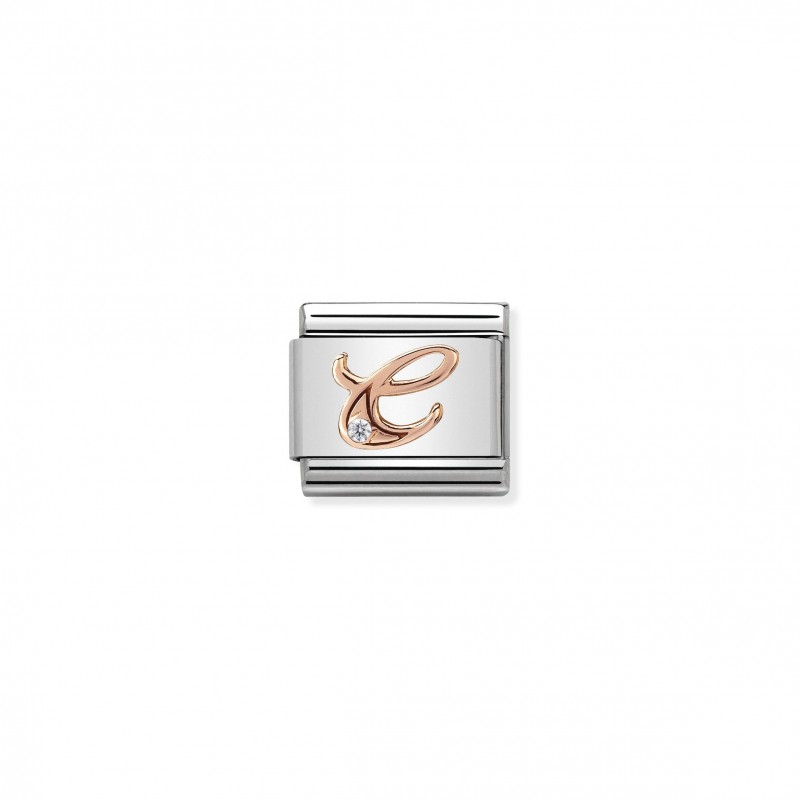 Composable Classic Link Letter C in Rose Gold and Cubic Zirconia