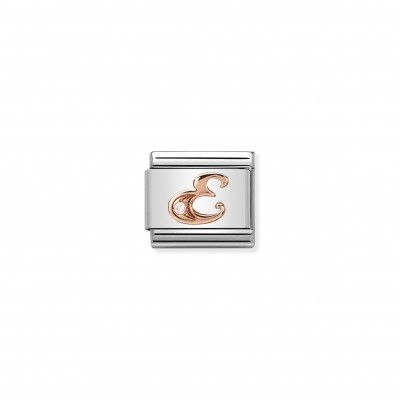 Composable Classic Link Letter E in Rose Gold and Cubic Zirconia