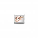 Composable Classic Link Letter F in Rose Gold and Cubic Zirconia