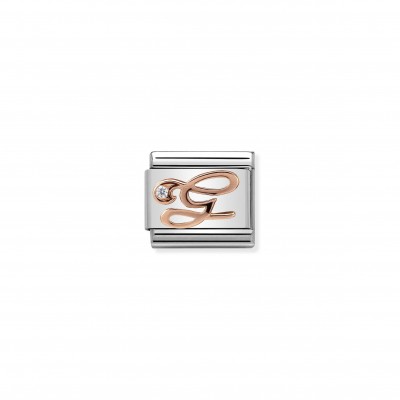 Composable Classic Link Letter G in Rose Gold and Cubic Zirconia
