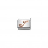 Composable Classic Link Letter J in Rose Gold and Cubic Zirconia