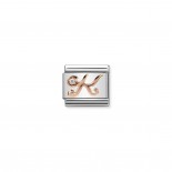 Composable Classic Link Letter K in Rose Gold and Cubic Zirconia