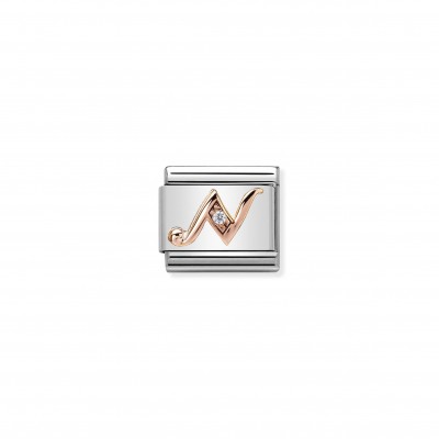 Composable Classic Link Letter N in Rose Gold and Cubic Zirconia