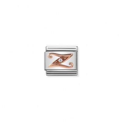Composable Classic Link Letter Z in Rose Gold and Cubic Zirconia