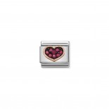 Composable Classic Link Heart with Red Stones