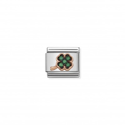 Composable Classic Link Four-Leaf Clover with Stones