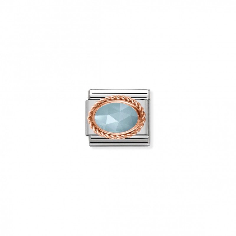 Composable Classic Link with Aquamarine Stone