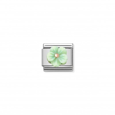 Composable Classic Mother of Pearl Green Flower Link