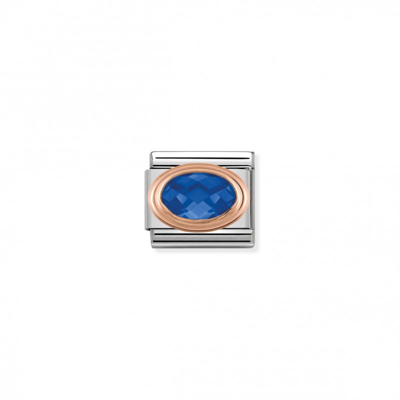 Composable Classic Link Rose Gold blue Stone