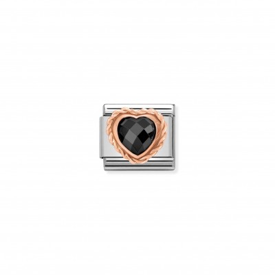 Classic Composable Heart Link with Black Stone