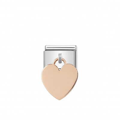 Composable Classic Heart Pendant Link in Rose Gold