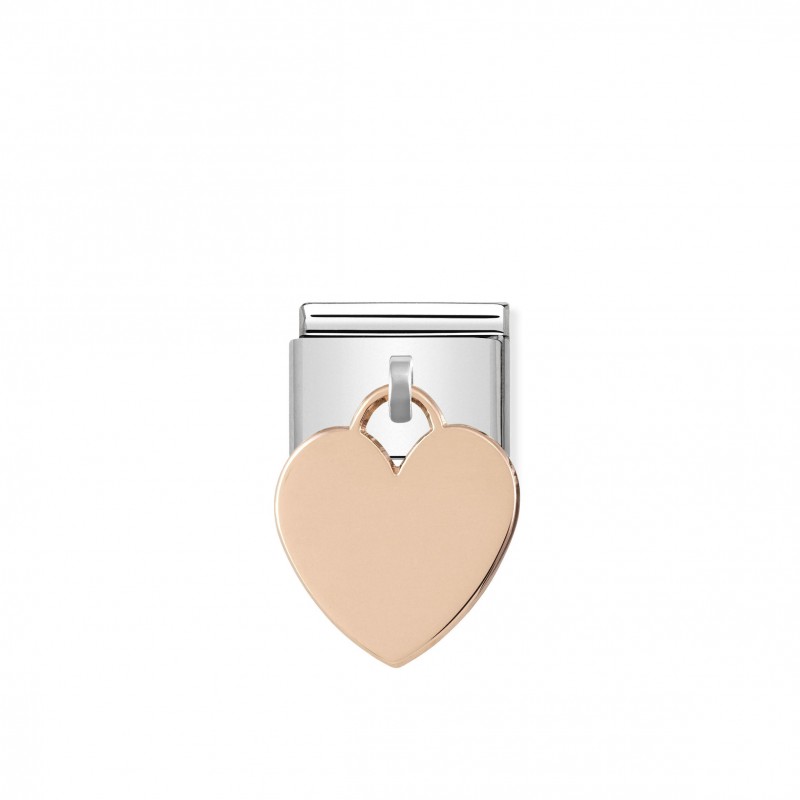 Composable Classic Heart Pendant Link in Rose Gold