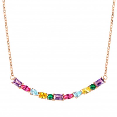 Colour Wave necklace, coloured stones