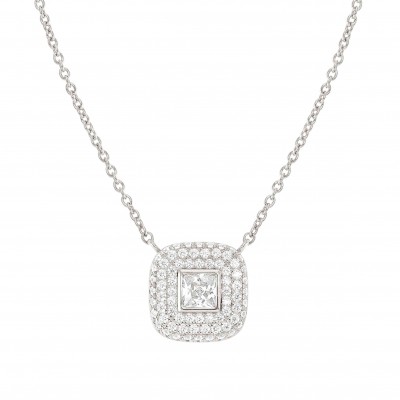 Domina necklace with Square pendant with Cubic Zirconia