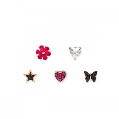 Sweetrock Nature 5 earring set, rosegold