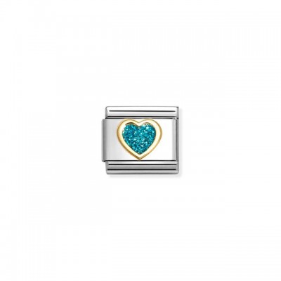 Composable Classic Link, Heart, Turquoise Glitter