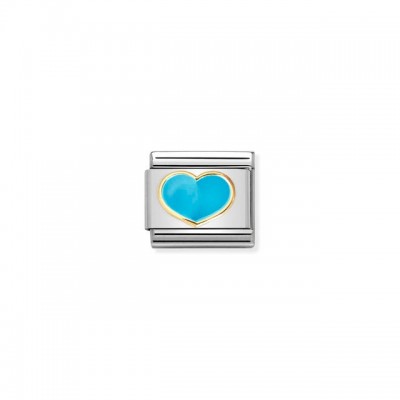 Composable Classic Link, gold with Turquoise Heart