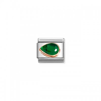 Composable Classic Link, Green Stone Drop, Left