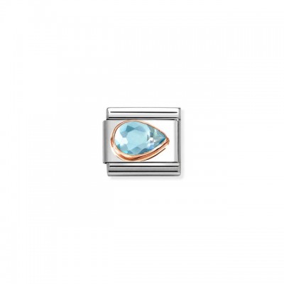 Composable Classic Link, Light Blue Stone Drop, Right