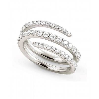 Lovelight" Sterling Silver White Spiral Ring
