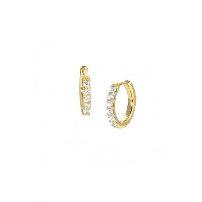 Lovelight Sterling Silver Gold Tone Hoop Earrings With Cubic Zirconia