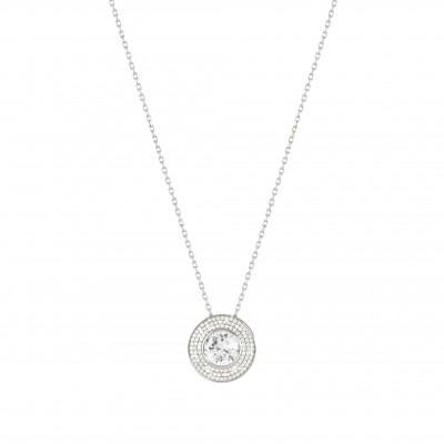 Aurea Necklace Silver, White CZ