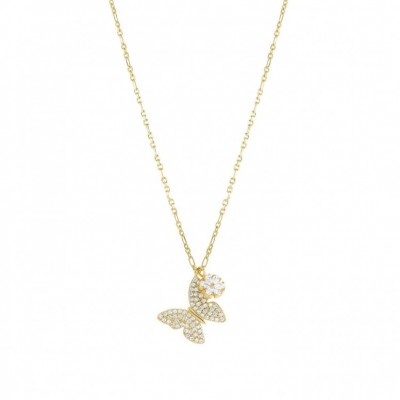 Sweetrock Silver Women's Necklace With Butterfly