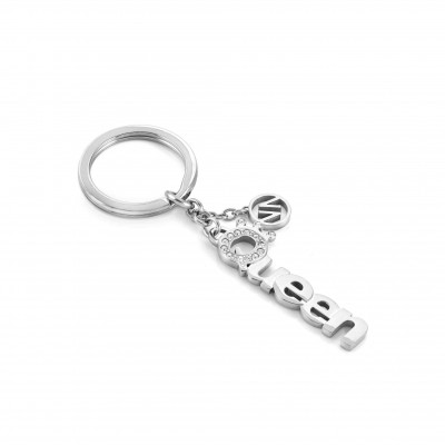 Keyring Queen Stainless Steel & Crystals