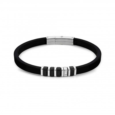 City Bracelet Black With White Cz