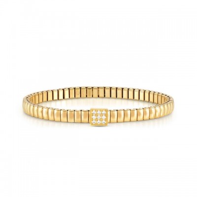 EXTENSION BRACELET, YELLOW PVD WITH 1 SQUARE