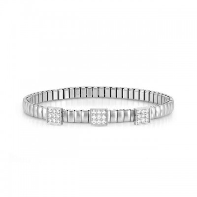 EXTENSION BRACELET IN STAINLESS STEEL WITH 3 SQUARES