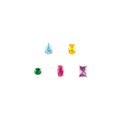 Colour Wave, Set 5 Earrings, coloured stones