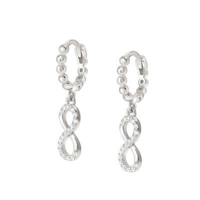 Lovecloud Silver CZ Infinity Hoop Earrings